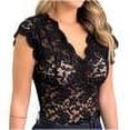 thumbnail image 1 of RKSTN Womens Shirts Plus Size Lace Cutout Stylish Sleeveless Solid Color V Neck Slimming Spring Summer Versatile Unlined Tank Tops, 1 of 5
