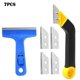 thumbnail image 1 of Kit de raspador de lechada para baldosas Ficarrico, raspador para quitar lechada con 4 hojas de repuesto, herramientas de carburo para quitar lechada, raspador de lechada para limpiar baldosas, 1 of 5