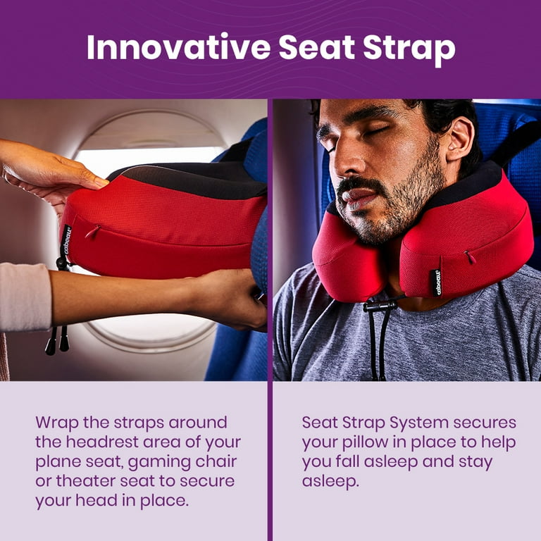 Cabeau Evolution S3 Travel Neck Pillow Memory Foam Cushion Airplane Support Seat Strap Steel Grey Walmart
