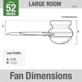 thumbnail image 3 of Hunter 52 inch Indoor Ceiling Fan with LED Light and Remote Control - Modern Ceiling Fan, Low Profile Mount, 4 Black Oak Blades, For Bedroom, Living Room, or Kitchen - Dempsey 59241, Brushed Nickel, 3 of 16