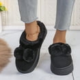 thumbnail image 3 of Fuzzy House Slippers for Women Memory Foam Suede Platform Mini Boots Plush Fleece Mules Clogs 2025 Indoor Outdoor House Shoes, 3 of 7
