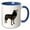 Blue/White, variant on 3drose, Grey Timber Wolf Standing in Left Profile, 15oz Mug