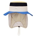 thumbnail image 4 of XUNKUSGA Bucket Hat Fashion Color Block Quick Dry Sun Hat with Chin Strap Adjustable and Neck Flapsummer Upf 50+ Sun Protection Beach Hat for Boys Girls,Blue,Free Size, 4 of 9