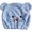 Blue, variant on Adorable animal face hair drying towel, super soft and highly absorbent microfiber fabric for quick drying, gentle on hair and skin, cute embroidered design for kids and adults.