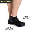 thumbnail image 3 of Calcetines para correr Skechers paquete de 6 tobilleros para hombre en color negro, 3 of 6
