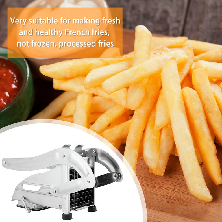 Yous Auto Potato Chipper Stainless Steel French Fry Cutter with Non-Slip Chassis Detachable and Interchangeable Potato Slicer, Size: 1Set