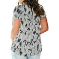 thumbnail image 5 of Frostluinai Women's Plus Size Henley Shirts Short Sleeve Summer Tops Pleated Buttons Up Tunic, 5 of 5