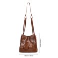 thumbnail image 3 of Bolso tipo cubo para mujer, bandolera de piel sintética sólida, bolso de compras multiusos a la moda, 3 of 3