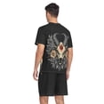 thumbnail image 2 of joogoo Men's Pajama Set Cool Goat Skull V-Neck Pj Shorts Set 2 Piece Loungewear Sleepwear S, 2 of 7