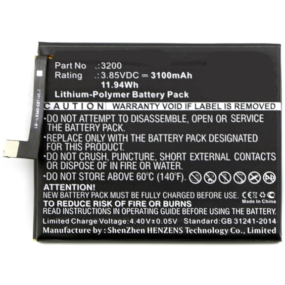 Batteries N Accessories BNA-WB-P8257 Cell Phone Battery - Li-Pol, 3.85V, 3100mAh, Ultra High Capacity Battery - Replacement for BQ 3200 Battery