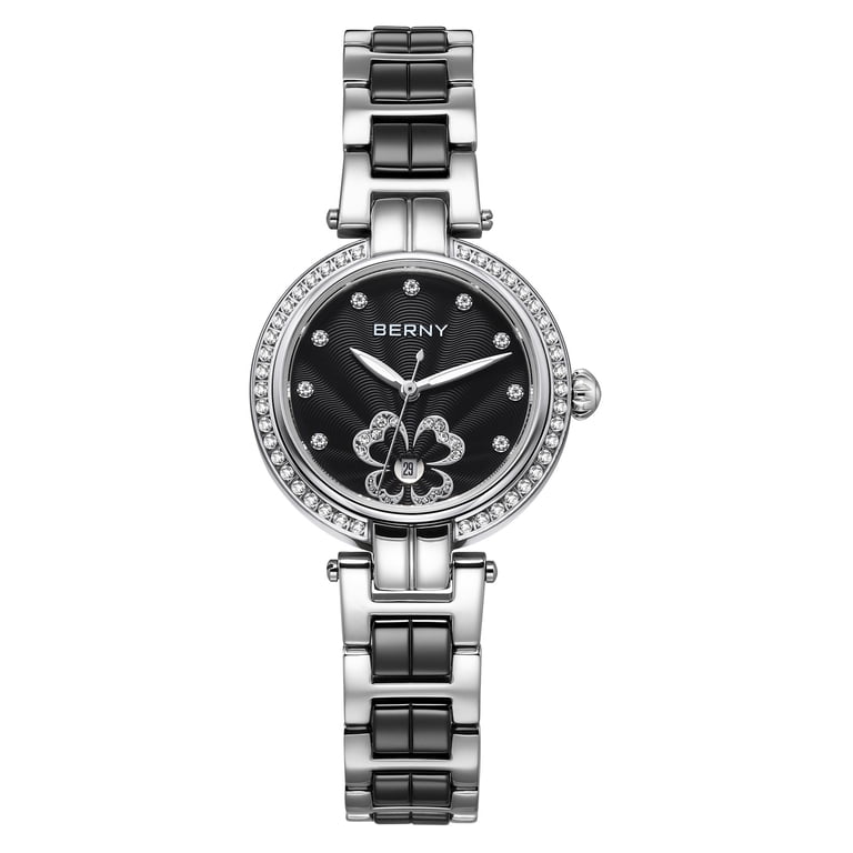 Women Silver Black Adjustable Strap Stainless Steel Arabic Numerals Luxury Watch Arabic Number Custom Automatic Wrist Expensive Stainless  main image 2