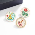 ROZYARD Rose Flower Snake Brooch 2025 Zodiacal Year Enamel Badge ...