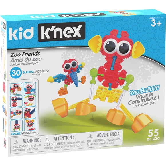 Set de construcción Basic Fun Kid K'NEX Zoo Friends de 55 piezas