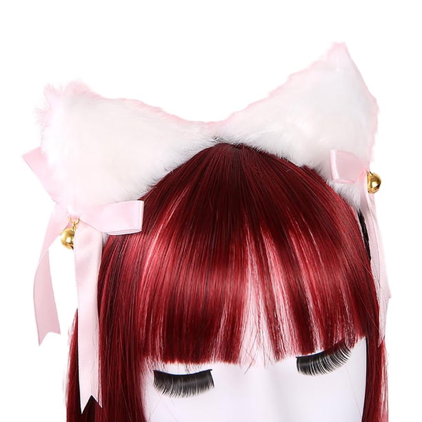 Diadema De Lolita De Anime Dulce Y Adorable Para Mujer, Orejas De Gato De Peluche Peludas, Aro Para El Pelo, Campanas Con Lazo, Accesorios Para El Cabello, Accesorios Para Fiesta Inevent AP006784-01