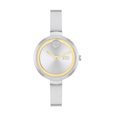 Movado Bold 3601010 Silver Dial Silver Stainless Steel Bangle Womens Watch