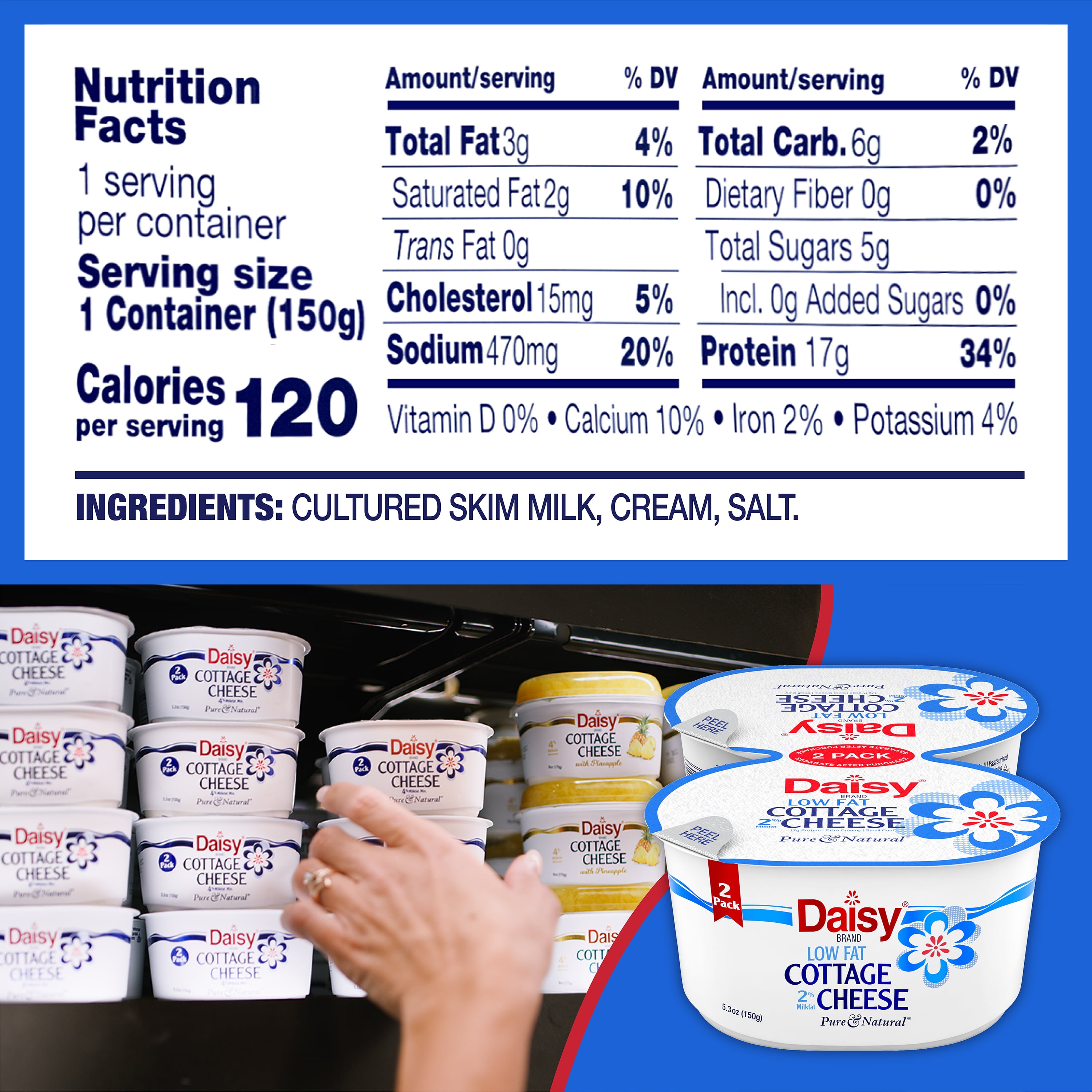 Daisy Cottage Cheese 2 Nutrition