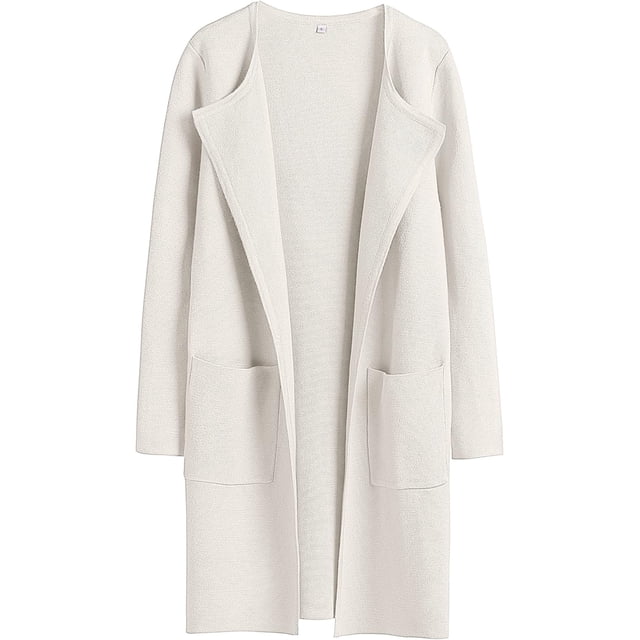 ANRABESS Cárdigan de punto con frente abierto para mujer, manga larga, solapa, informal, sólido, elegante