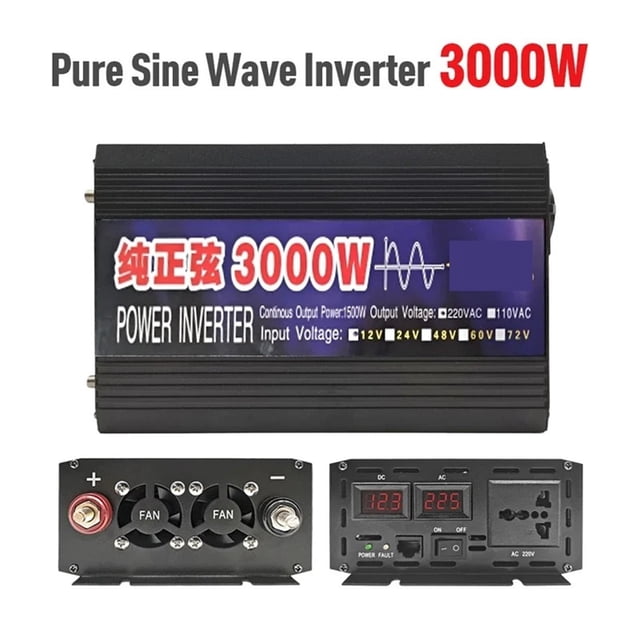 Pure Sine Wave Inverter 4000W 3000W DC 12V 24V To AC 220 50Hz Solar Car Inverter ,Multiple Protections