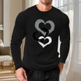 thumbnail image 2 of UVEASISHA Heart Graphic Tees for Men Long Sleeve Waffle Knit Shirts Big and Tall Casual Valentines Day Tshirts Regular Fit Stylish Workout Shirt Black 3XL, 2 of 10