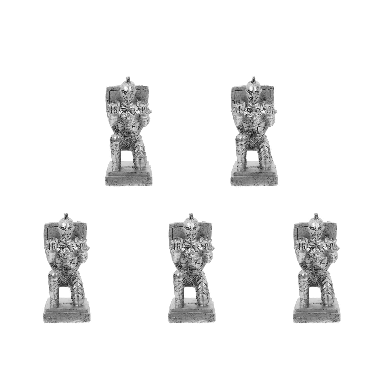 5pcs Resin Knight Shape Pen Holder Desk Organizer Accessories Desk Decoration Pen Stand For Office And Home Stationery Decor