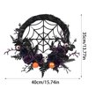 thumbnail image 3 of HmNPlay Black Maple Leaf Halloween Wreath with Eyeball Lights - Battery Operated LED Decor, Reusable Fall Wreath with Hanging Lanyard for Front Door, Party and Home Decoration Gift, 3 of 9