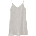 thumbnail image 2 of Amazhyu 100% Linen V Neck Spaghetti Strap Sleeveless Summer Short Dresses with Slit for Women, 2 of 7