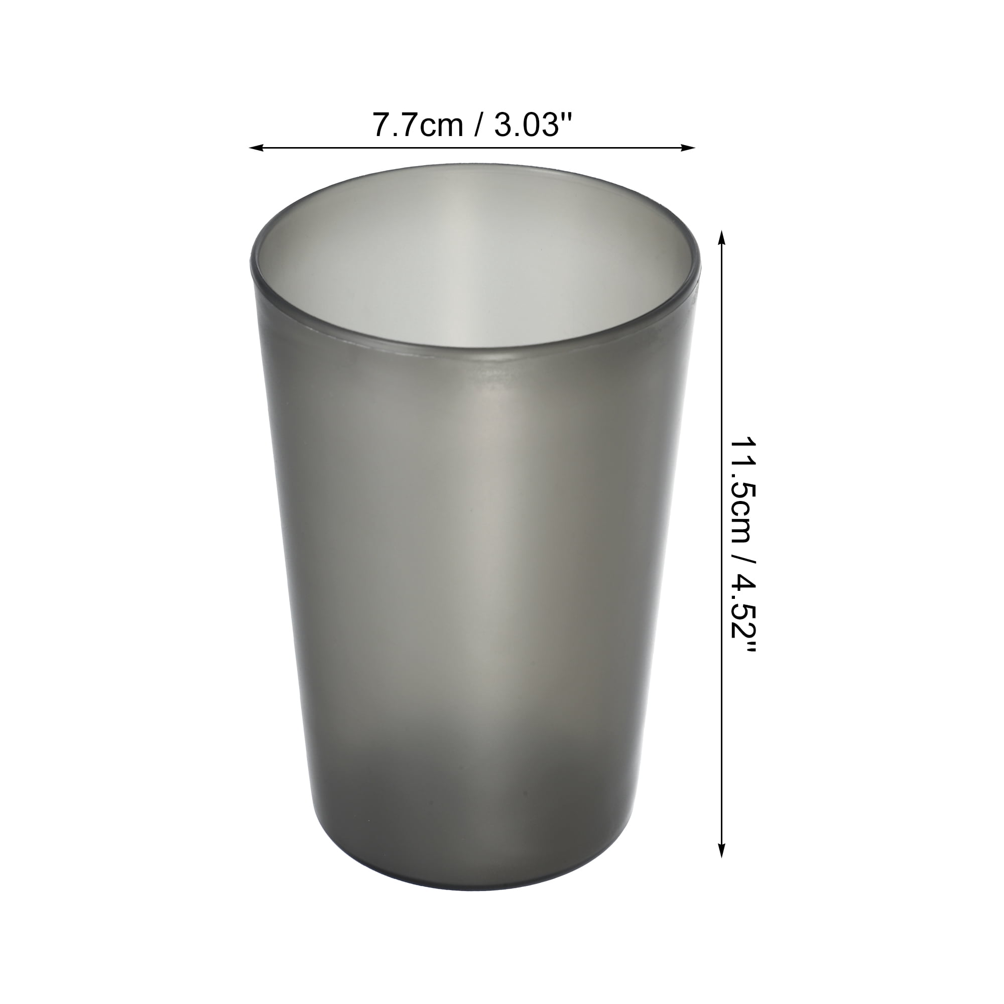 Unique Bargains 2Pcs Bathroom Toothbrush Tumblers PP Cup Color Gray Black 4.52"x3.03"