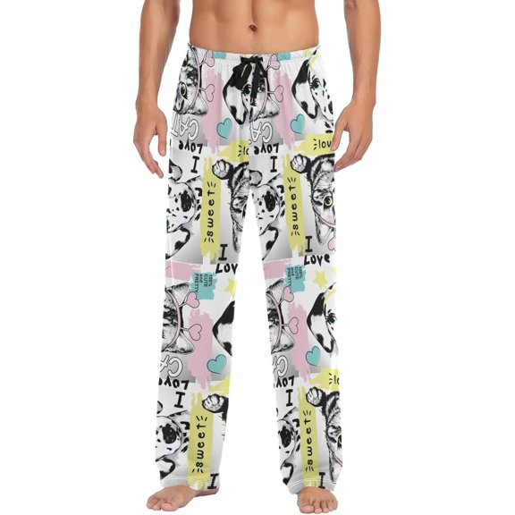GZHJMY Dog Pajama Pants for Men, Lounge Pants Lightweight Men Pajama Bottoms with Drawstring Pockets, Christmas New Year Birthday Gifts, XX-Large