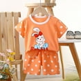 thumbnail image 2 of Toddler Boys' Short Sets 3T Boys Summer Clothes Kids Summer Funny Letter Outfits Shirt Short Sets Toddler Boy Clothes Gibobby(5-6 Years,Orange), 2 of 3