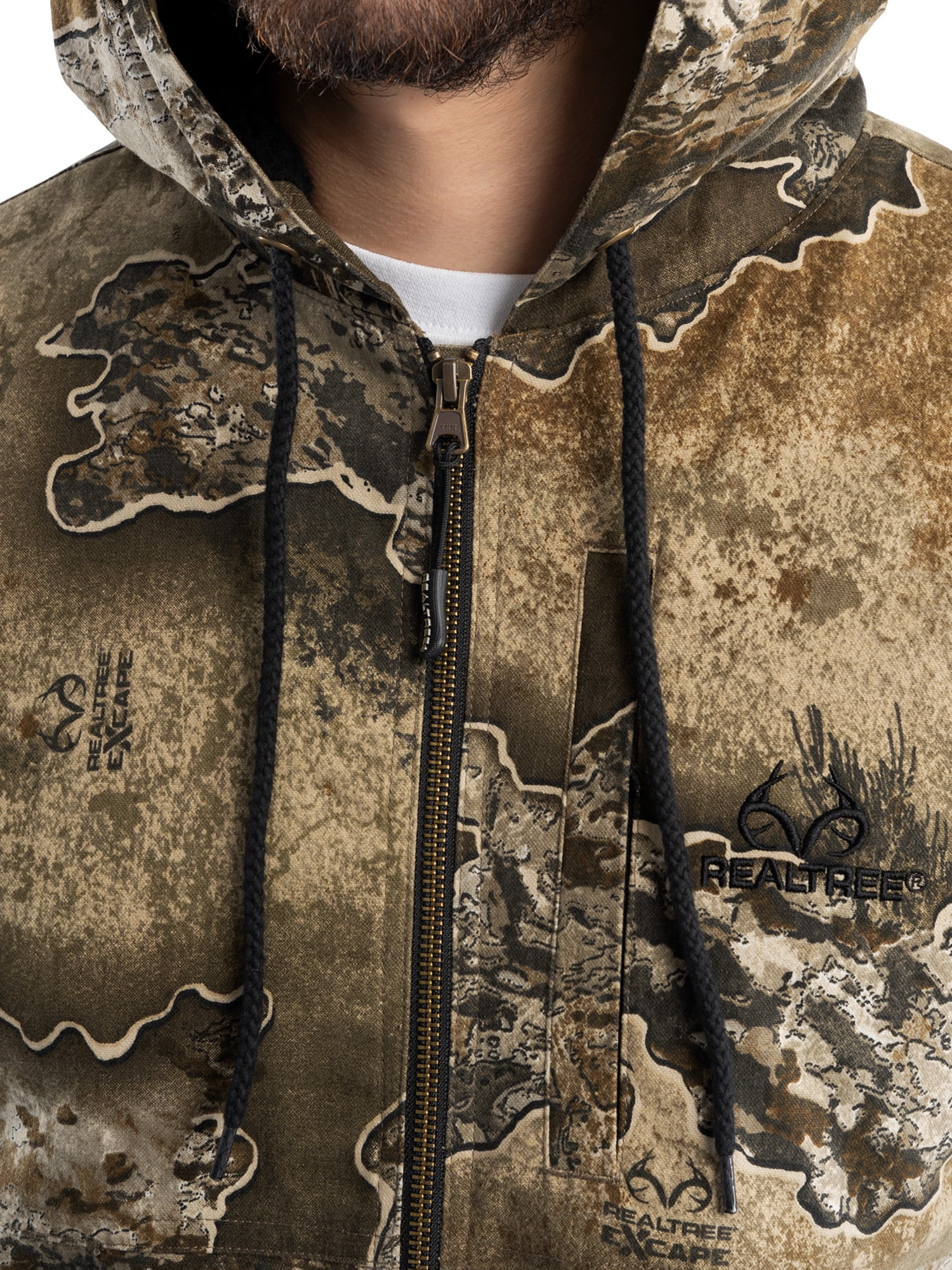 Realtree Men's Sherpa Lined Bomber Jacket, Realtree Excape, 3XL