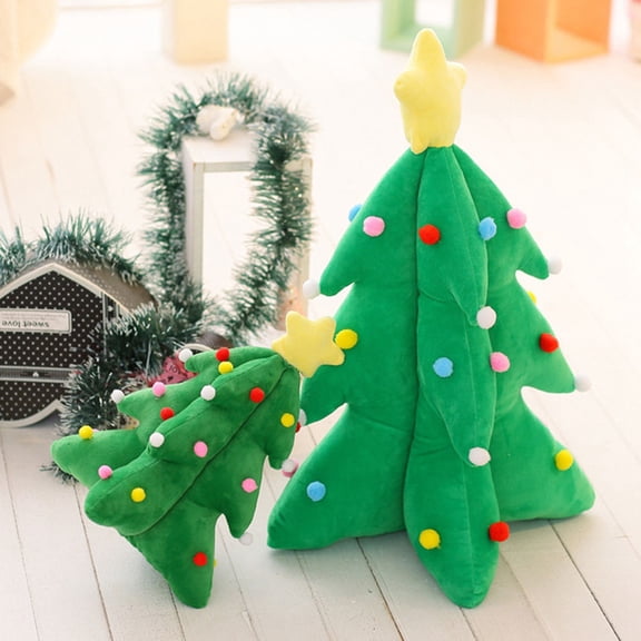 BESTYASH Christmas Tree Pillow with Light-Up Feature, Soft PP Cotton Filling for Cozy Holiday Home Decor and Comfort