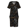 thumbnail image 3 of Vestido holgado con diseño del horóscopo del zodiaco para mujer ropa con bolsillo, 3 of 6