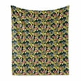 thumbnail image 1 of Floral Soft Flannel Fleece Throw Blanket, Abstract Distorted Foliage Motifs Soft Pastel Colored Look Spots Contemporary, Cozy Plush for Indoor and Outdoor Use, 60" x 80", Multicolor, by Ambesonne, 1 of 6