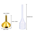 thumbnail image 2 of Paquete de 10 embudos pequeños de metal con 2 minipipetas para llenar botellas o recipientes pequeños de perfume (plateados), 2 of 6