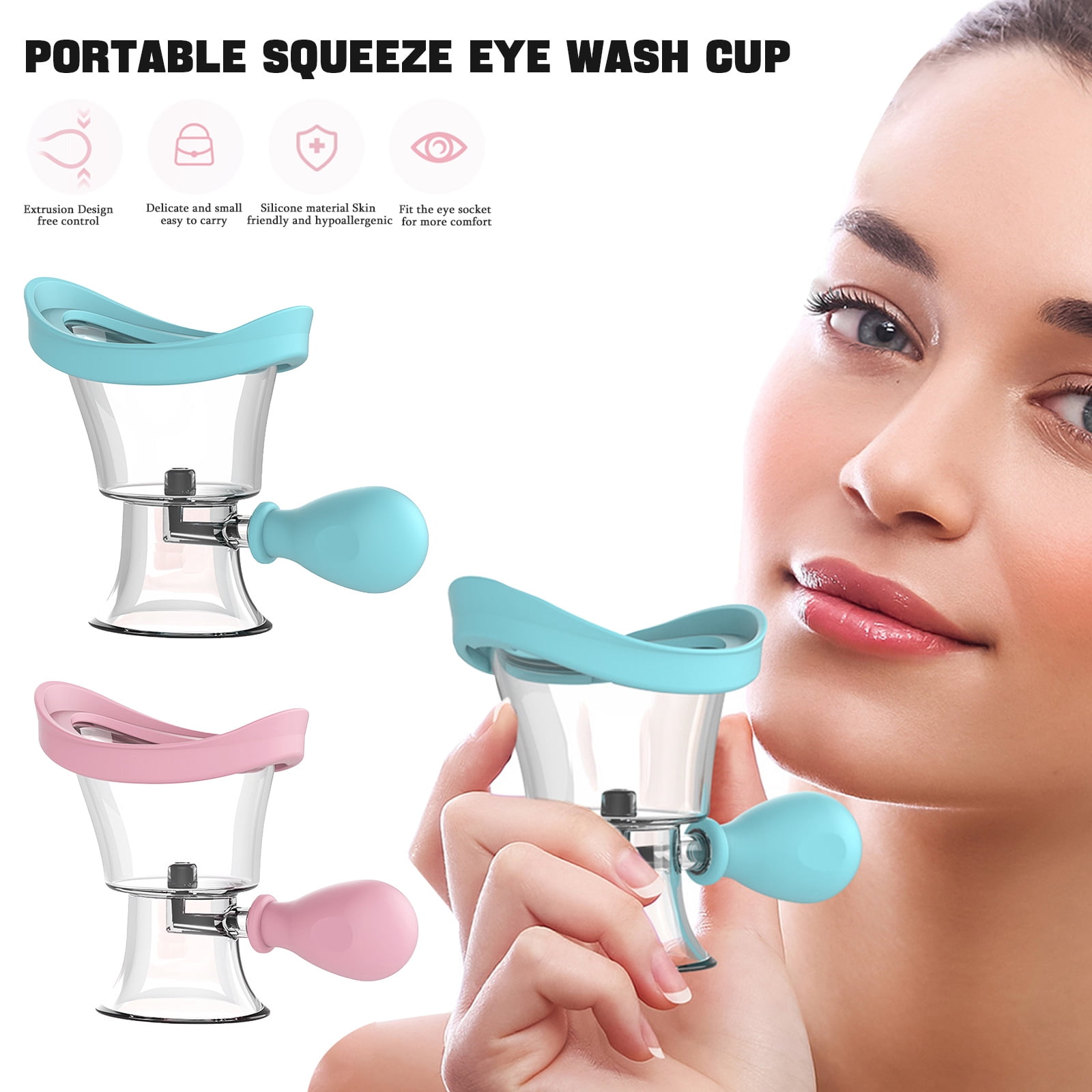 TWSOUL Silicone Transparent Eye Wash Cup,Eye Wash Bath Kit,for
