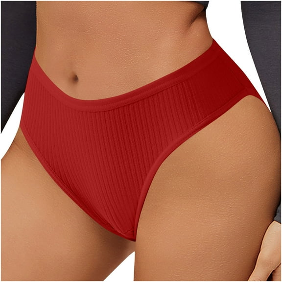 Ruimatai Women's Low Rise Ribbed Briefs Soft Nylon Stretch Underwear Comfortable Everyday Panties Solid Color