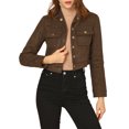 thumbnail image 5 of MODA NOVA Juniors Turn Down Collar Faux Suede Cropped Moto Jacket, 5 of 6