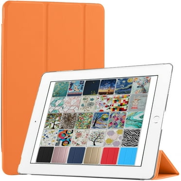 DuraSafe Cases For iPad 4 / iPad 3 / iPad 2 - 9.7 Inch Slimline Series Lightweight Protective Cover with Dual Angle Stand & Froasted PC Back Shell - Orange