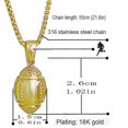 thumbnail image 4 of Vivid Rugby Ball Pendants Sprots Necklace Rugby Stainless Steel Necklace For Men American Cloth Accessories Sports Jewelry, 4 of 5