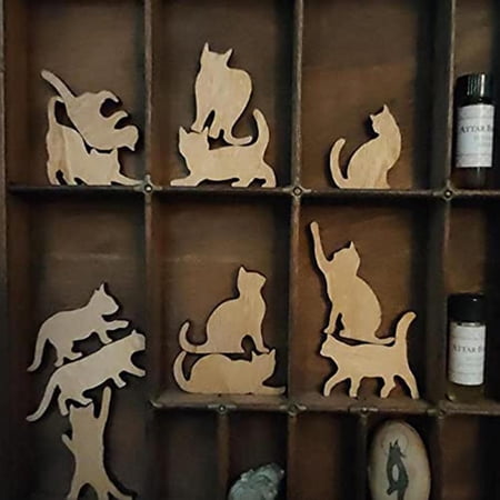 Wooden Stacking Game Cat Balance Blocks Wooden Cat Pile Cat Balance Set ...