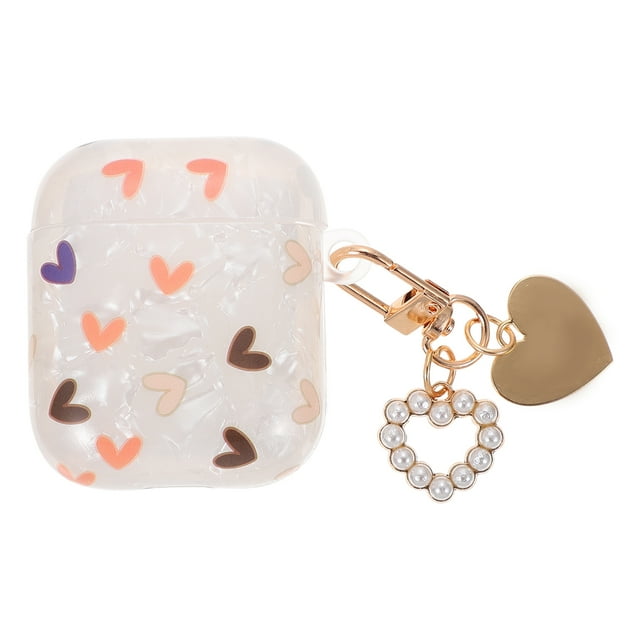 Funda para auriculares con temática de corazón, compatible con Airpods 1 y 2
