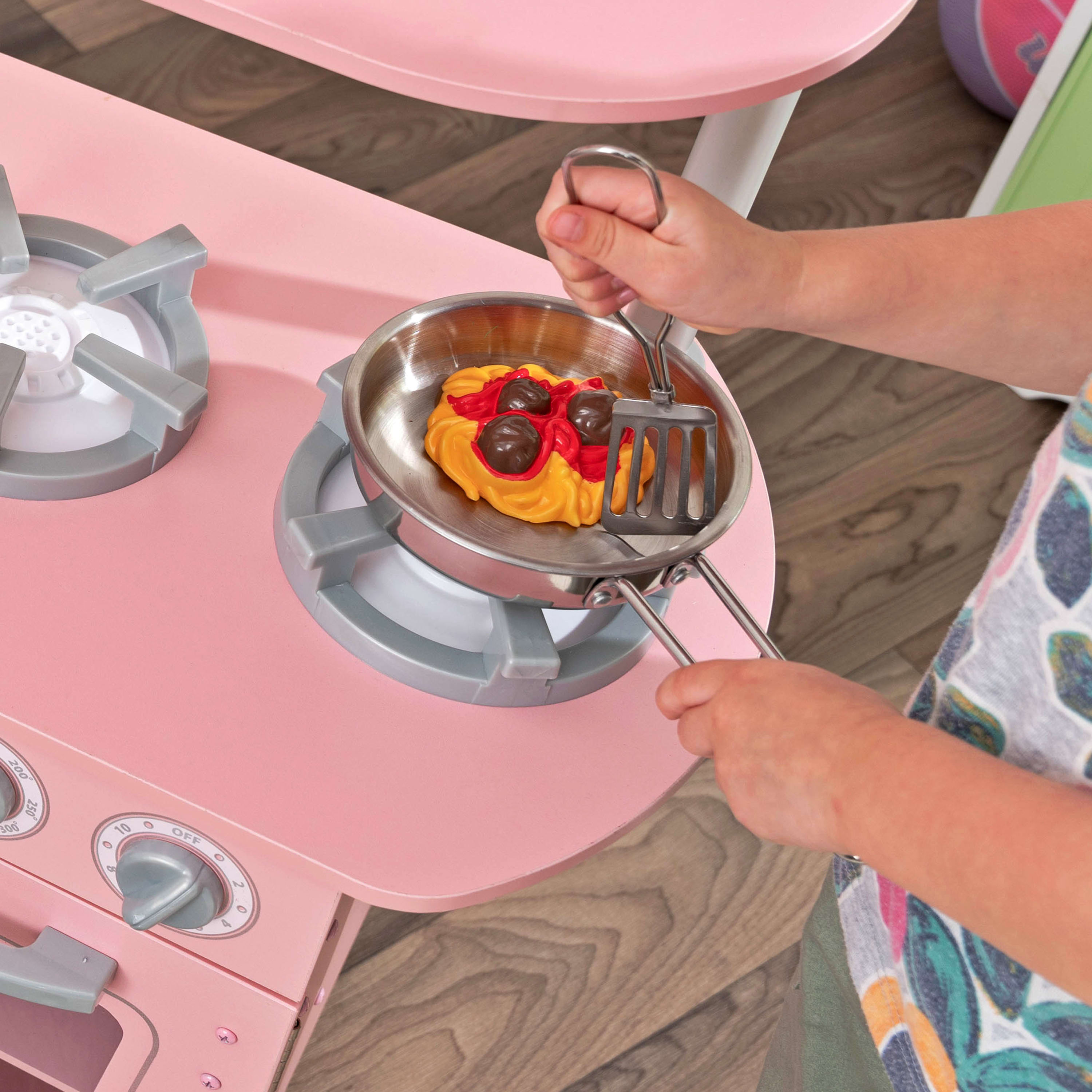 KidKraft Pink Vintage Wooden Play Kitchen with Pretend Ice Maker and Play Phone - image 5 of 11
