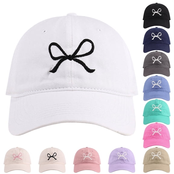 Womens Beach Hat Women Cute Bow Preppy Trucker Sun Cap Hiking Travel Beige One Size