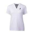thumbnail image 2 of Women's Cutter & Buck White Atlanta Braves DryTec Forge Stretch V-Neck Blade Top, 2 of 3