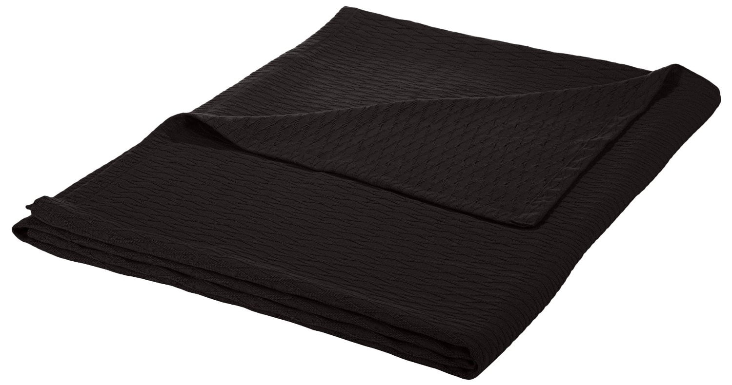 Diamond Full/Queen Cotton Blanket, lightweight summer blanket, Black by