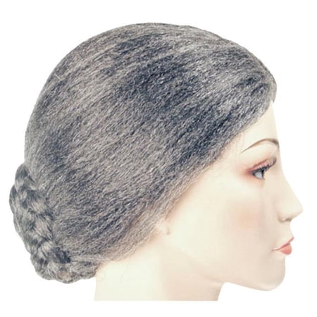 Old Lady Bun Bargain White Wig Costume Walmart Com