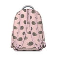 thumbnail image 3 of Pink Hedgehog Pattern Backpack for School,Cute School Bag,Schoolbag with Adjustable Shoulder Straps & Padded Back,15.3"x11"x7.1"., 3 of 6