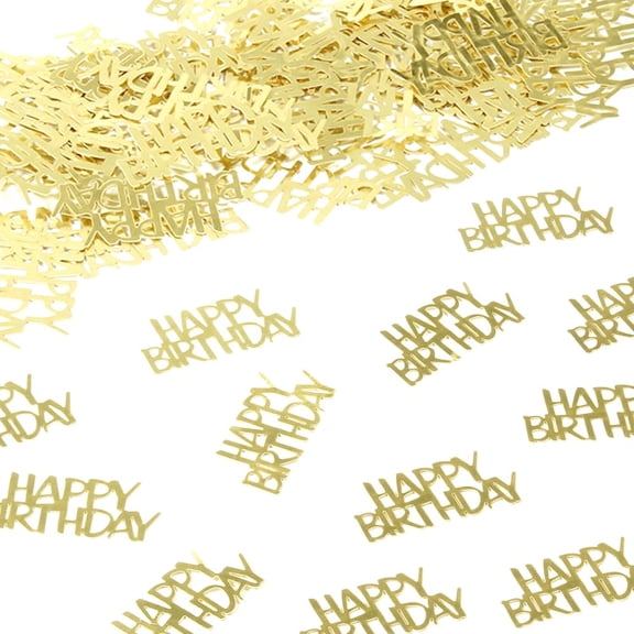 100PCS Gold Birthday Confetti Party Supplies, Happy Birthday Table Scatter Decorations for Women Men, Festive Shiny Design