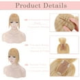 thumbnail image 4 of MY-LADY 100% Remy Human Hair Women Topper Hair Toppers Silk Base Hair Pieces Clip In Hair Topper with 3D Air Bangs 17 Colors 6inch #18P613 Ash Blonde & Bleach Blonde, 4 of 8