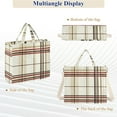 thumbnail image 6 of FORMRS Womens Corduroy Tote Bag Crossbody Shoulder Handbag with Pocket, Cream Plaid, 6 of 7